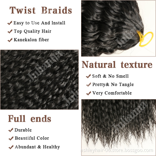 Julianna Kanekalon 20 inch 90g brazilian curl ombre synthetic candy brazilian curl crochet braiding hair